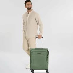 Franky Weichgepäck Kabinengepäck|4-Rollen Kabinentrolleys<Melbourne 3.0 4-Rollen Kabinentrolley 55 cm olive