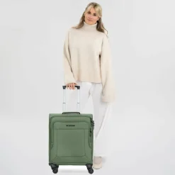 Franky Weichgepäck Kabinengepäck|4-Rollen Kabinentrolleys<Melbourne 3.0 4-Rollen Kabinentrolley 55 cm olive