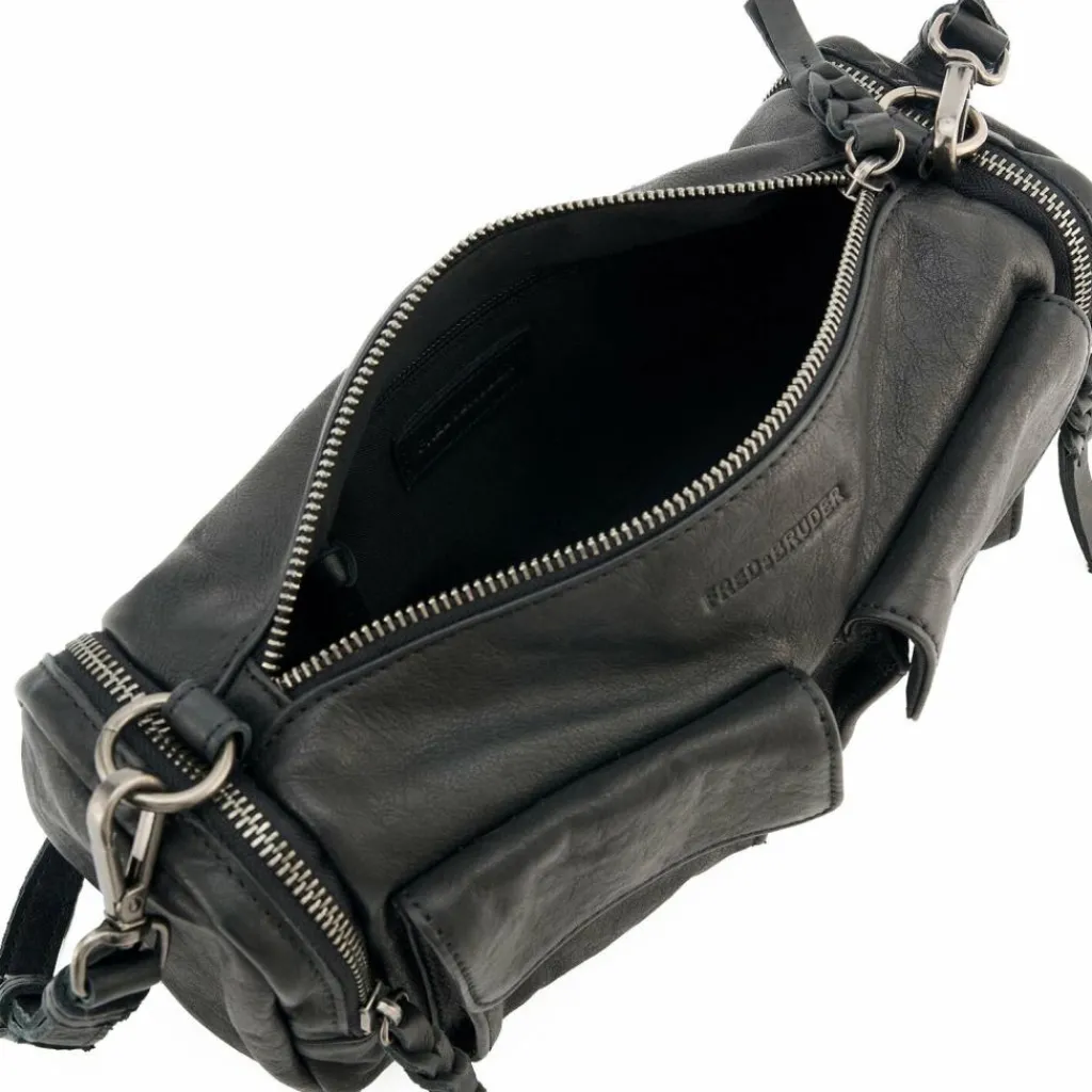 Hot FredsBruder All My Pockets Schultertasche Leder 24 cm black