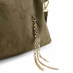 Hot FredsBruder Velvet Wild Schultertasche Leder 59 cm khaki