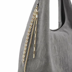 FredsBruder Schultertaschen|Henkeltaschen<Velvet Wild Schultertasche Leder 39 cm dark grey