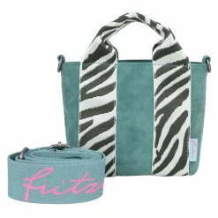 Fritzi aus Preußen Schultertaschen<Bini Schultertasche 20 cm petrol zebralini