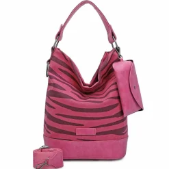 Fritzi aus Preußen Schultertaschen|Henkeltaschen<Izzy07 Olga Canvas Schultertasche 27 cm zebra pink