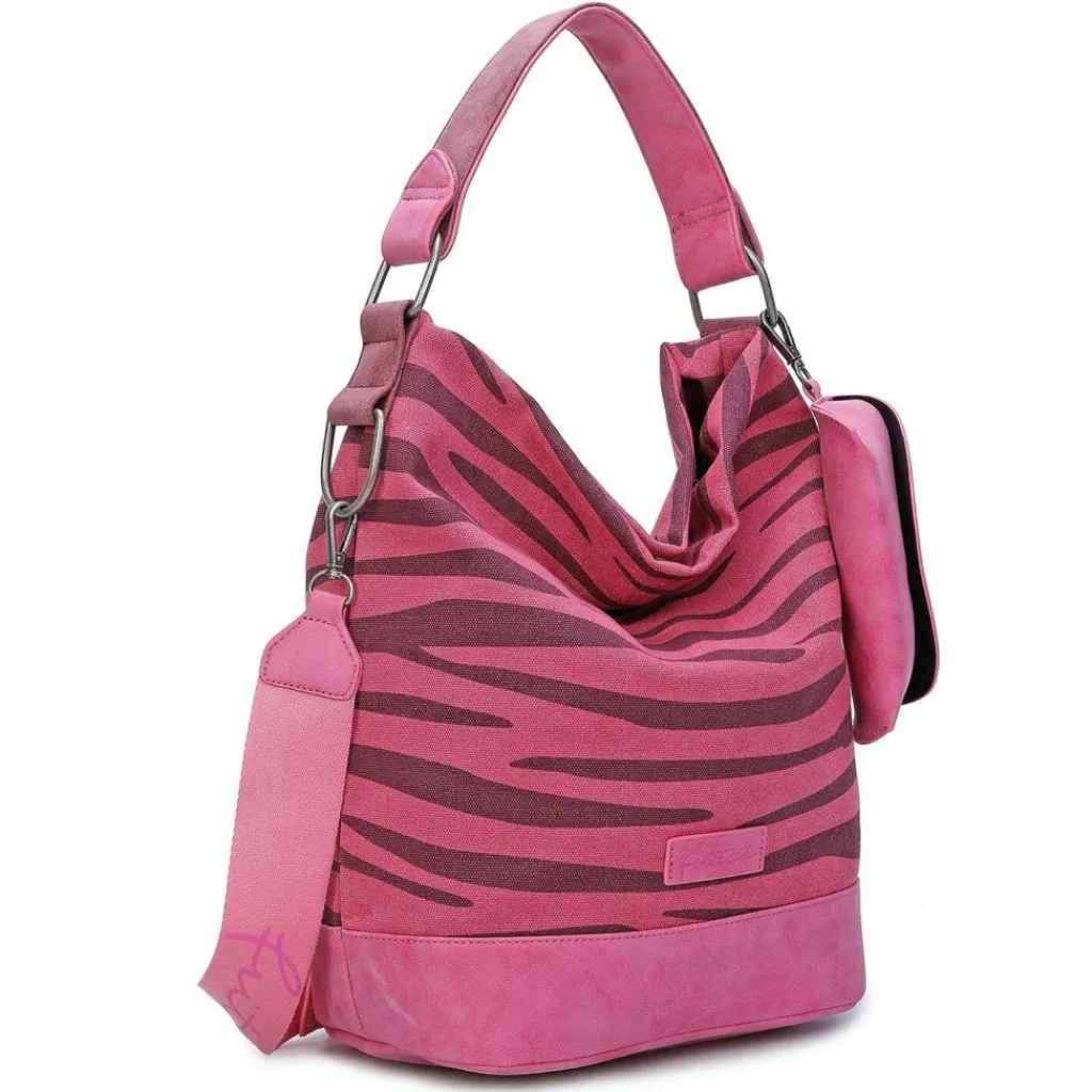 Fritzi aus Preußen Schultertaschen|Henkeltaschen<Izzy07 Olga Canvas Schultertasche 27 cm zebra pink