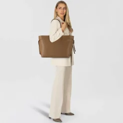 Hot Furla Ava Shopper Tasche L Leder 36.5 cm toffee-nero