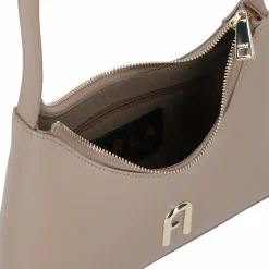 Sale Furla Diamante Schultertasche Leder 24 cm greige