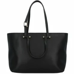 Clearance Furla Duetto Shopper Tasche Leder 39 cm nero