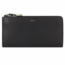 Outlet Furla Goccia Geldbörse Leder 19 cm nero
