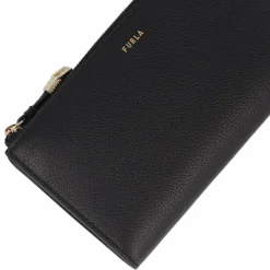 Outlet Furla Goccia Geldbörse Leder 19 cm nero