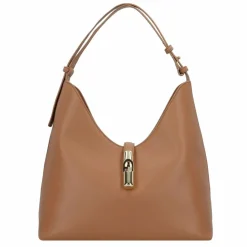 Sale Furla Goccia Schultertasche Leder 30 cm brandy