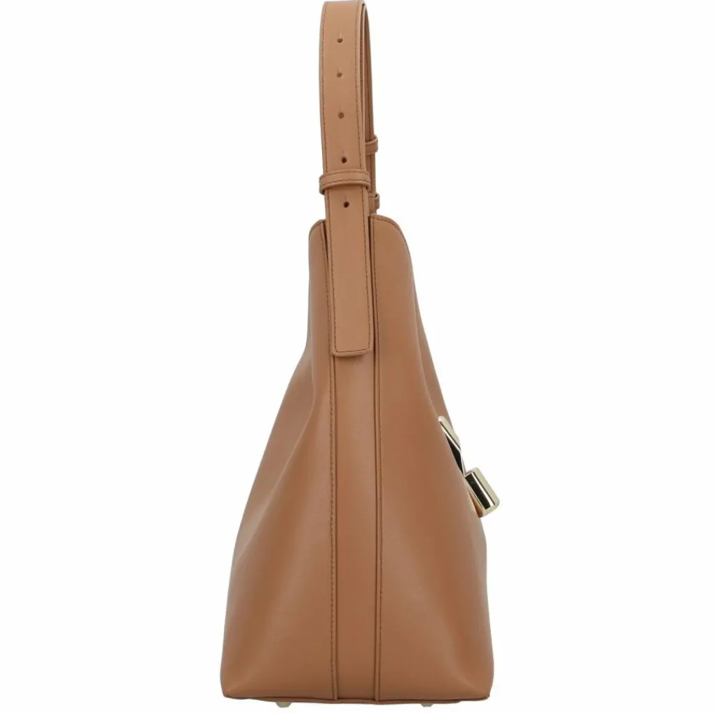 Sale Furla Goccia Schultertasche Leder 30 cm brandy