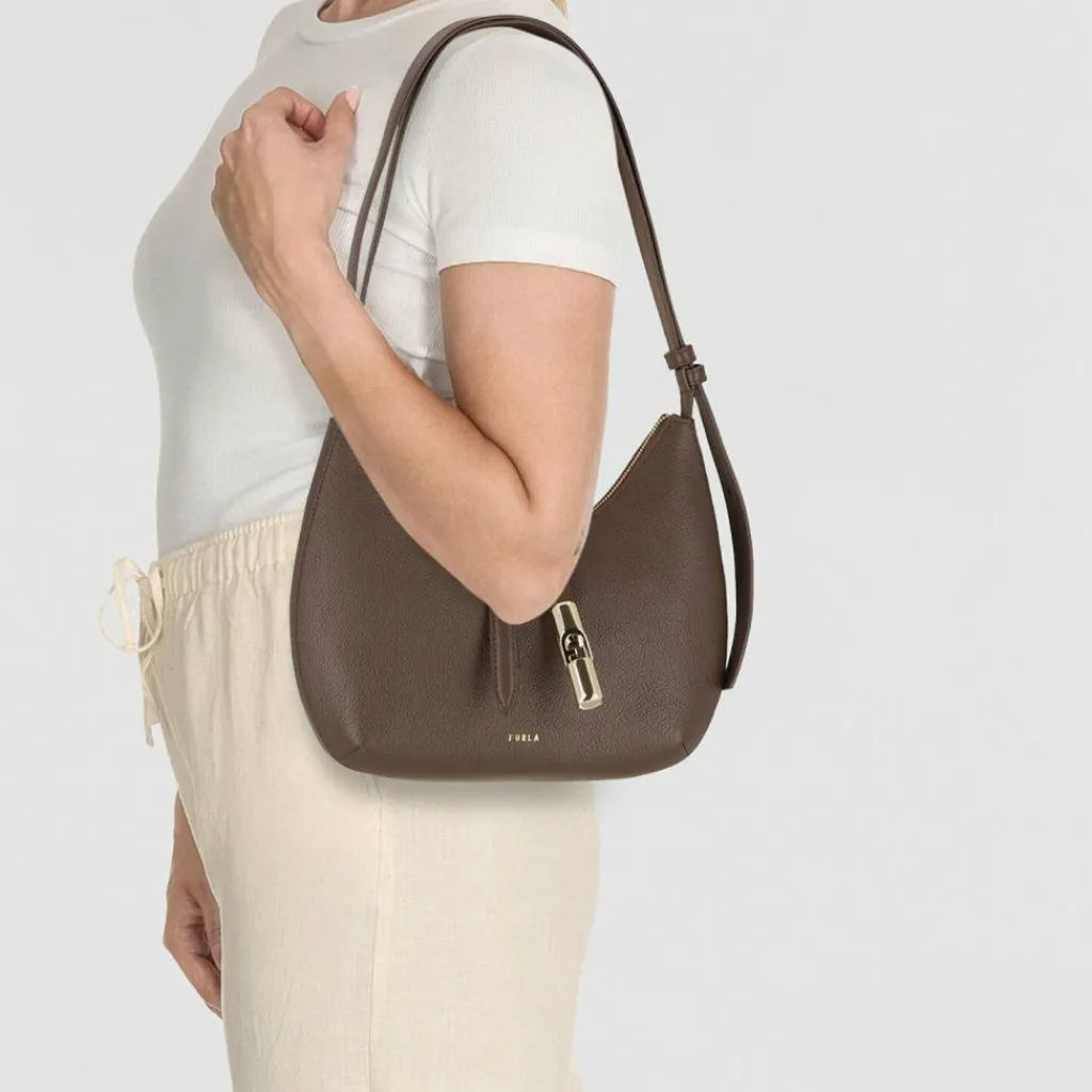 Furla Goccia Schultertasche Leder 22 cm