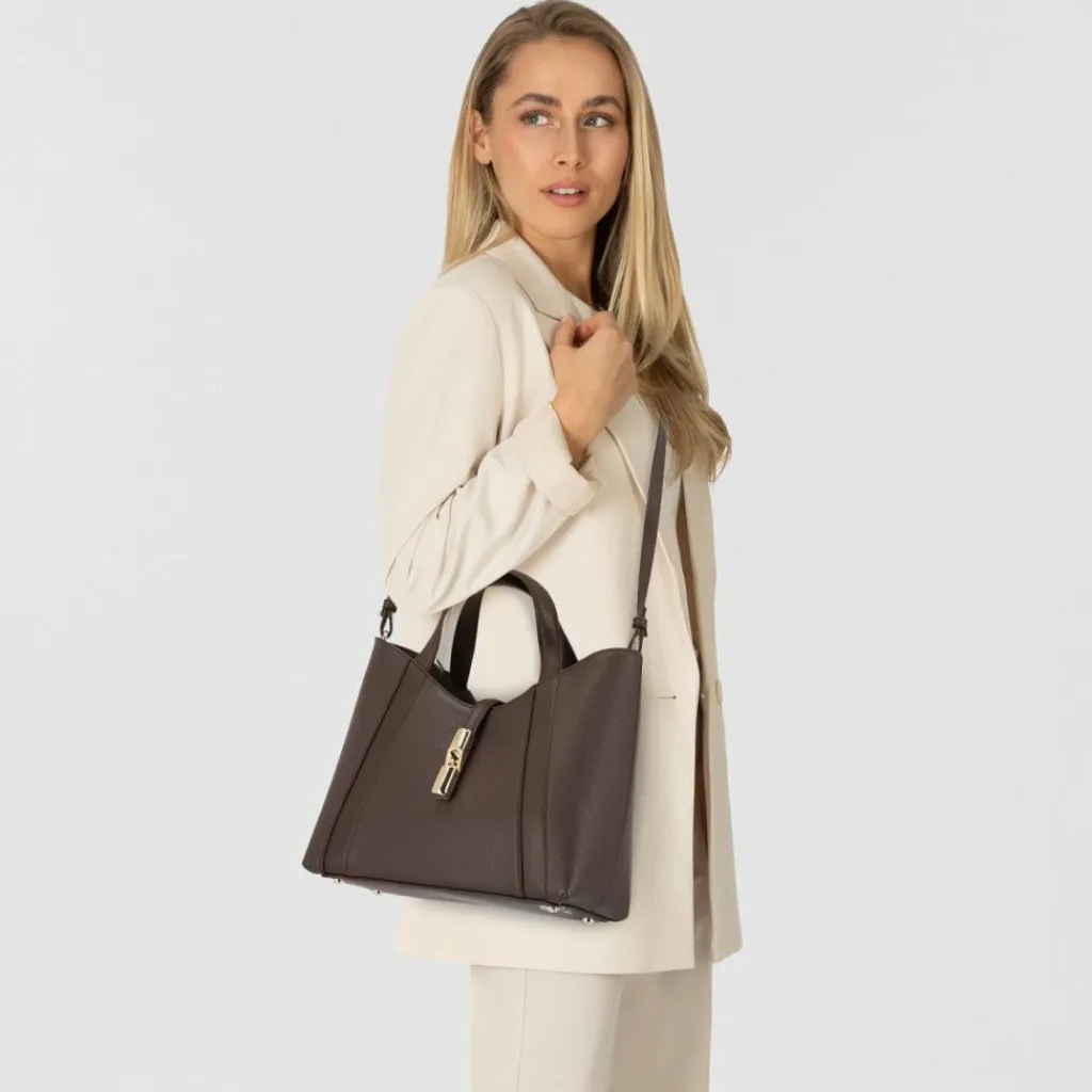 Discount Furla Goccia Shopper Tasche S Leder 28 cm cioccolato