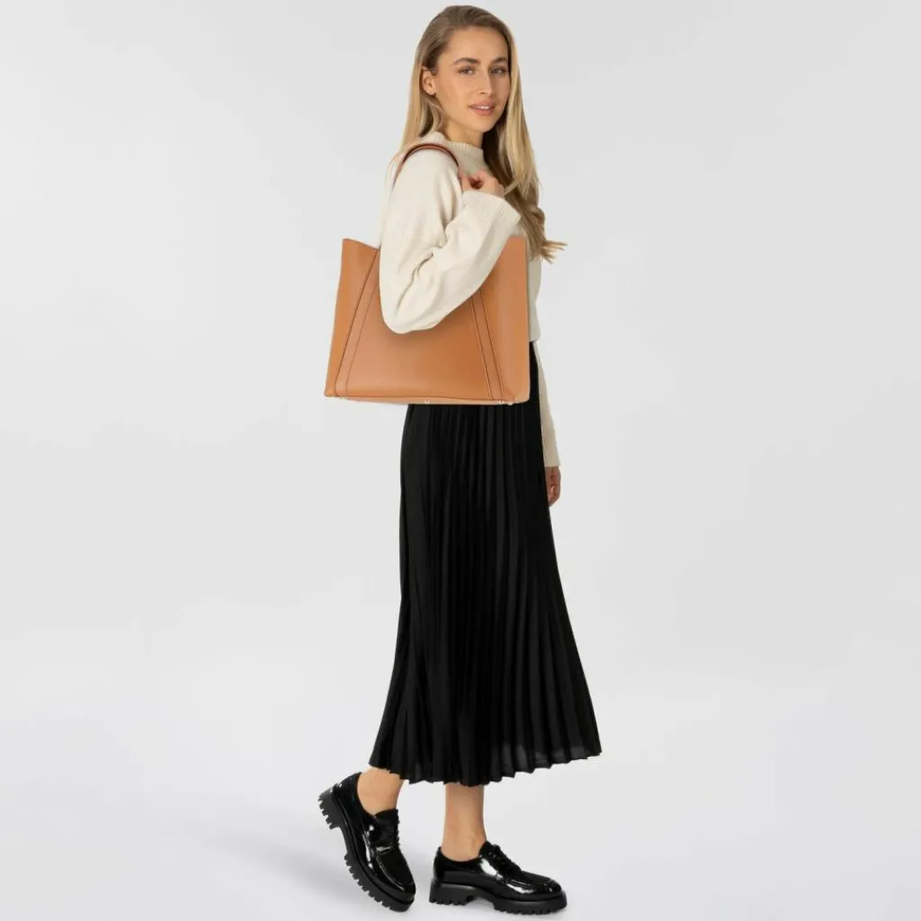 Furla Shopper|Schultertaschen<Goccia Shopper Tasche L Leder 37 cm brandy