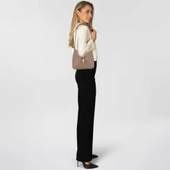 New Furla Iride Mini Bag Schultertasche Leder 18 cm greige