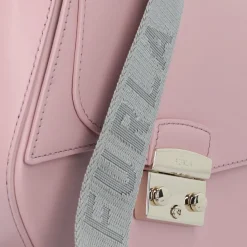 Outlet Furla Metropolis Umhängetasche Leder 18 cm alba-light silver