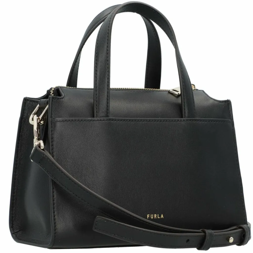 Sale Furla Nuvola Handtasche Leder 22 cm nero