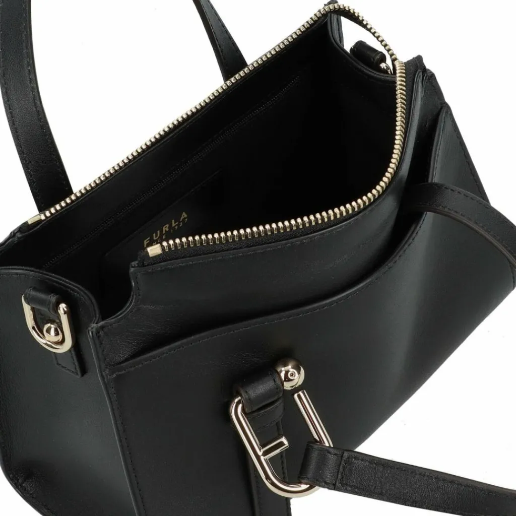 Sale Furla Nuvola Handtasche Leder 22 cm nero