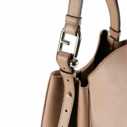 Outlet Furla Nuvola Schultertasche Leder 21 cm toffee