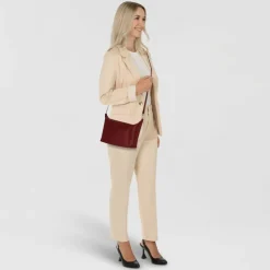 Outlet Furla Nuvola Schultertasche Leder 20.5 cm ciliegia