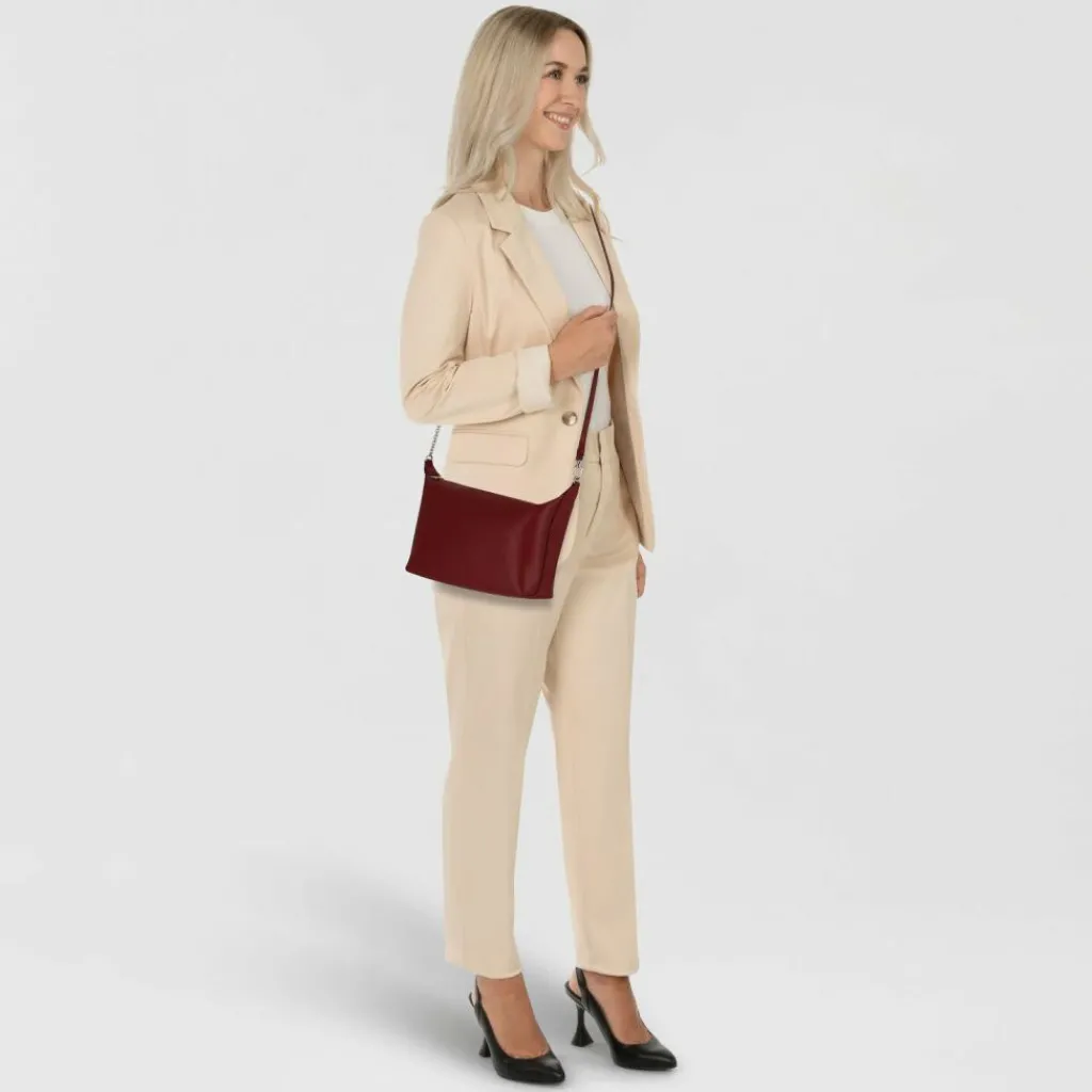 Outlet Furla Nuvola Schultertasche Leder 20.5 cm ciliegia