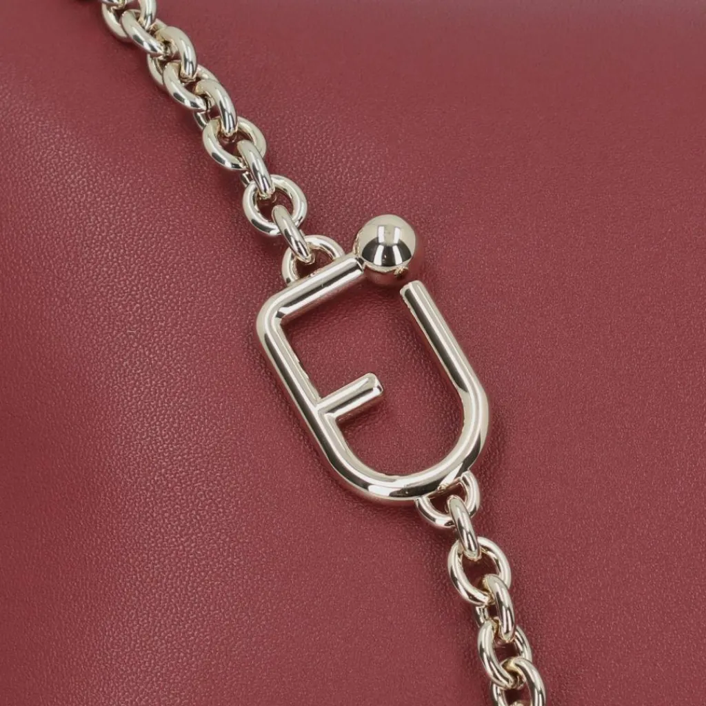 Outlet Furla Nuvola Schultertasche Leder 20.5 cm ciliegia