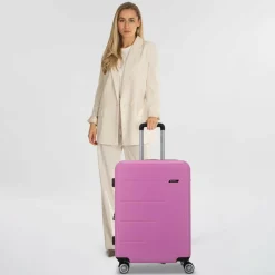 Gabol 4-Rollen Koffer|Hartgepäck<Future Plus 4 Rollen Trolley 66 cm mit Dehnfalte rosa
