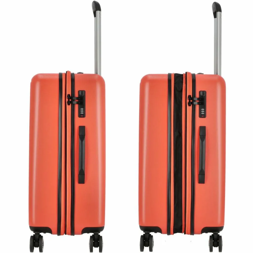 Gabol Future Plus 4 Rollen Trolley 66 cm mit Dehnfalte coral