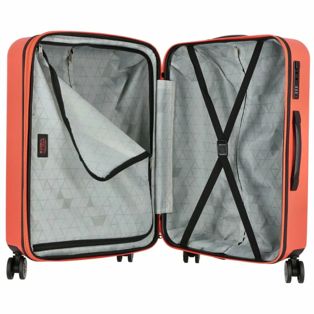 Gabol Future Plus 4 Rollen Trolley 66 cm mit Dehnfalte coral