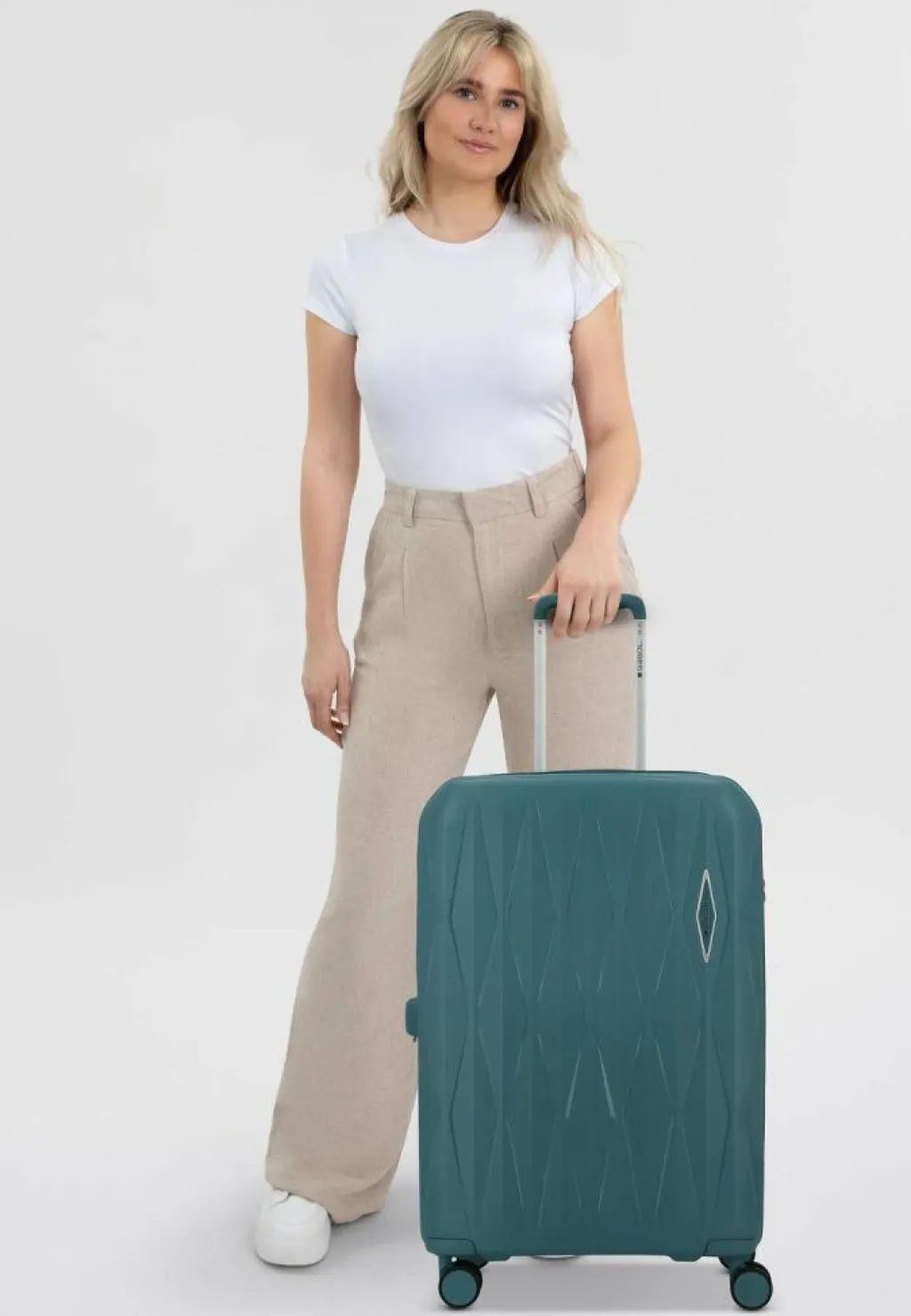 Gabol 4-Rollen Koffer|Hartgepäck<Infinity 4 Rollen Trolley 66 cm mit Dehnfalte turquesa