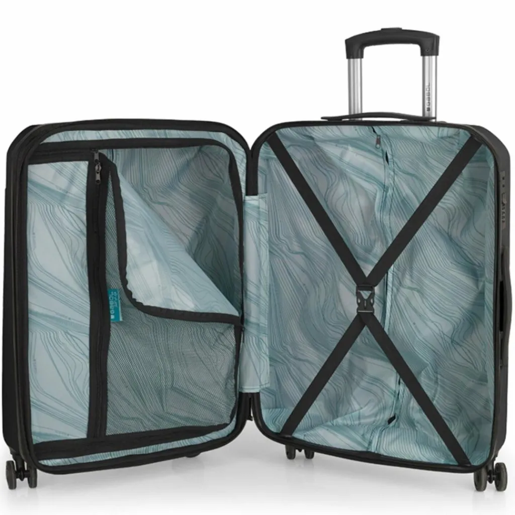 Gabol 4-Rollen Koffer|Hartgepäck<Mercury 4 Rollen Trolley M 66 cm mit Dehnfalte schwarz