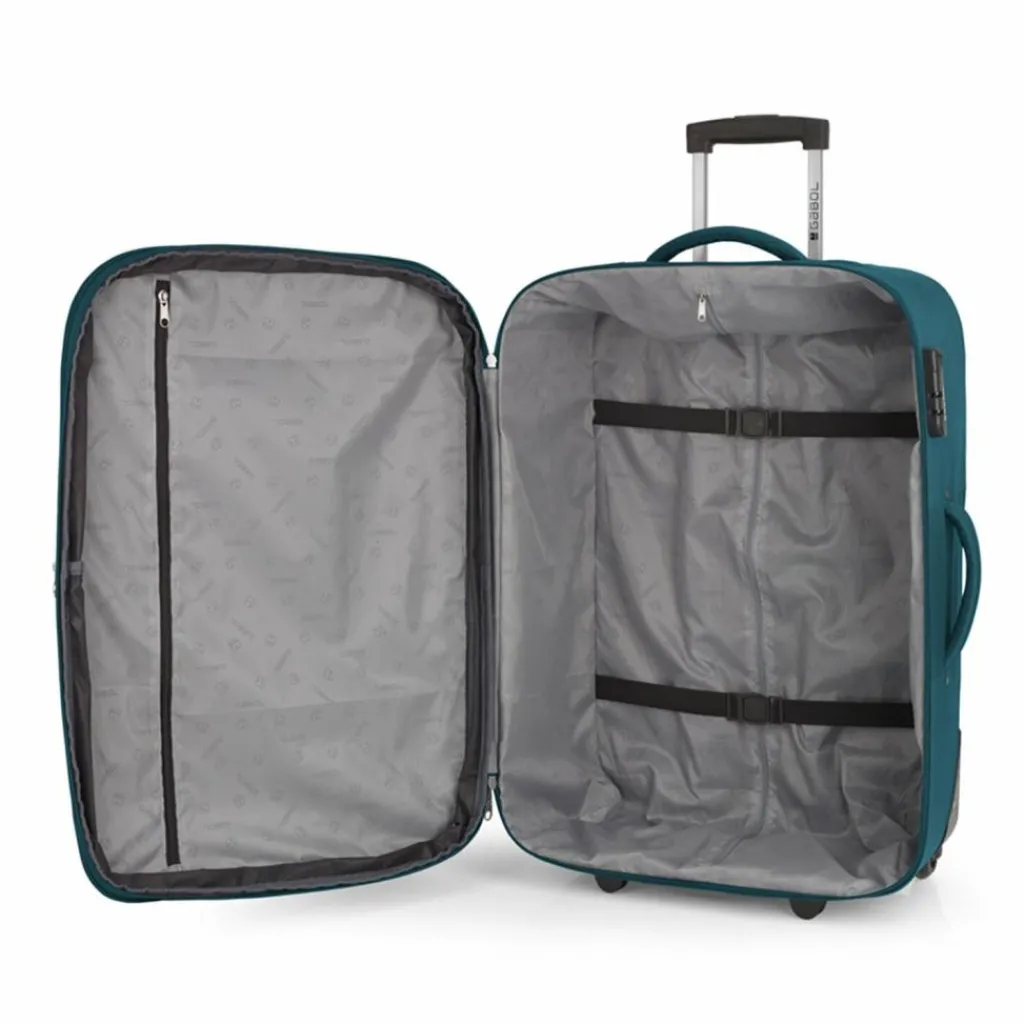 New Gabol Orbit 2 Rollen Kofferset 3-teilig mit Dehnfalte Turquoise