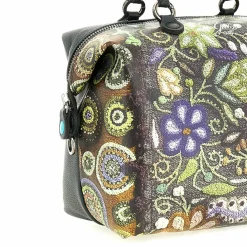 Gabs G3 Schultertasche Leder 44 cm green flower embroidery