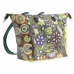 Gabs G3 Schultertasche Leder 44 cm green flower embroidery