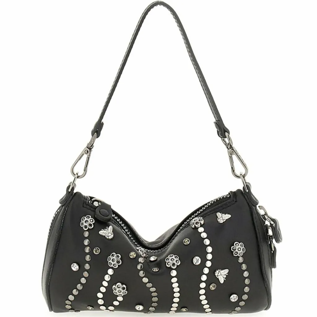 Gabs Schultertaschen<Pepita Schultertasche Leder 20 cm mit Dehnfalte black