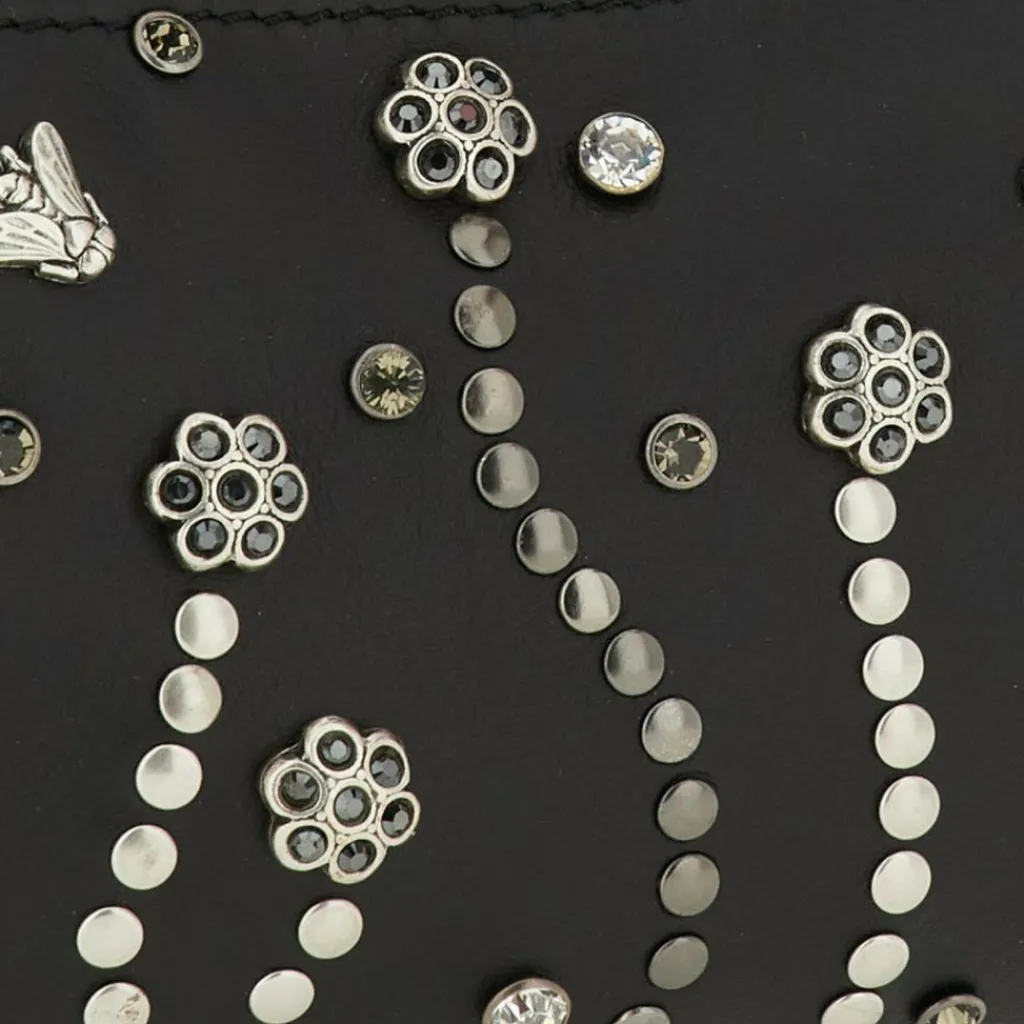 Gabs Schultertaschen<Pepita Schultertasche Leder 20 cm mit Dehnfalte black