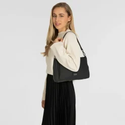 Gabs Pepita Schultertasche Leder 31 cm mit Dehnfalte