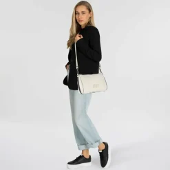 Online Gabs Pepita Schultertasche Leder 31 cm mit Dehnfalte milk