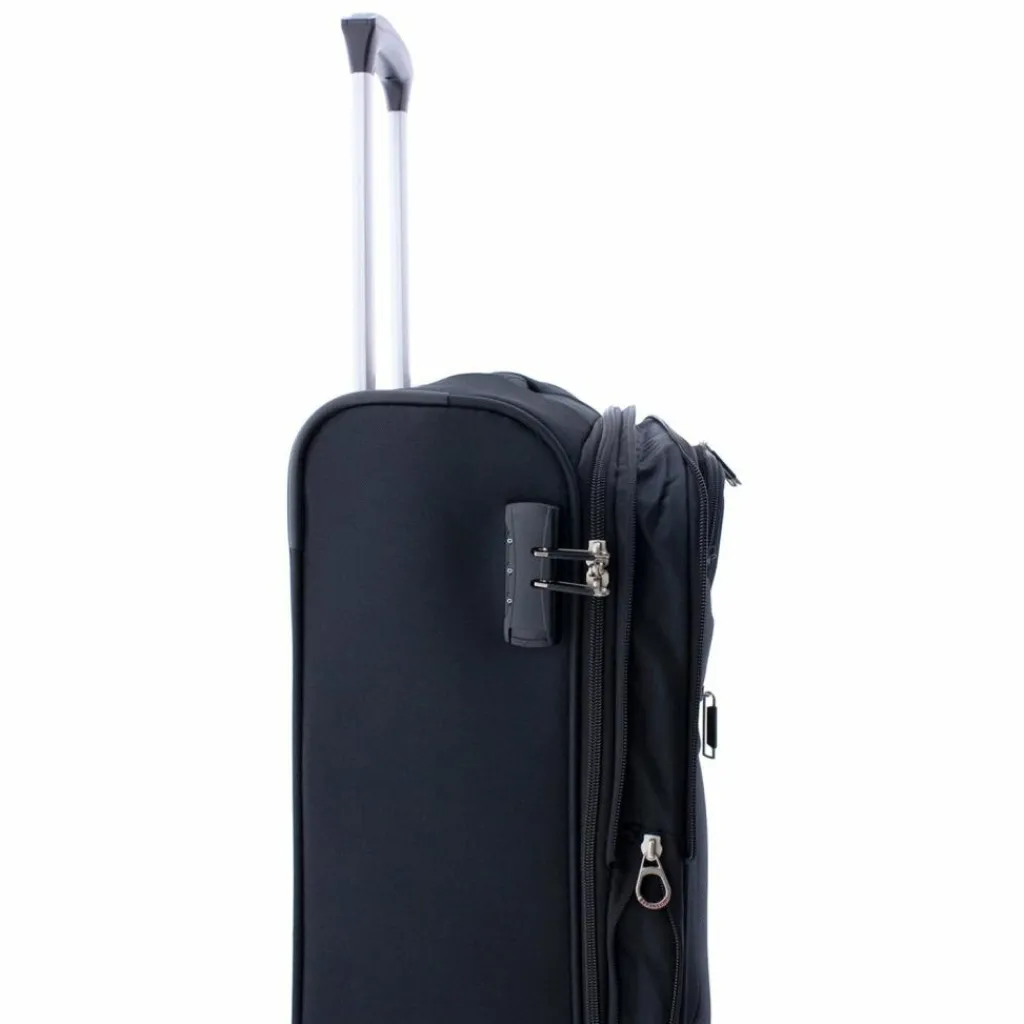 New Gladiator 2000 4 Rollen Kabinentrolley 55 cm mit Dehnfalte black