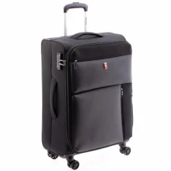 Gladiator Weichgepäck|4-Rollen Koffer<3700 4 Rollen Trolley 66 cm mit Dehnfalte black