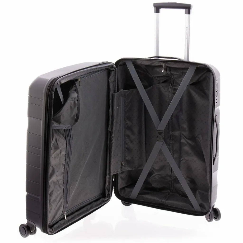 Gladiator 4-Rollen Koffer|Hartgepäck<3800 4 Rollen Trolley 67 cm mit Dehnfalte black