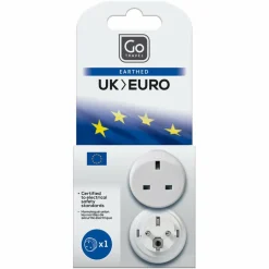 Go Travel Adapter-Stecker<Reiseadapter UK-EU weiß