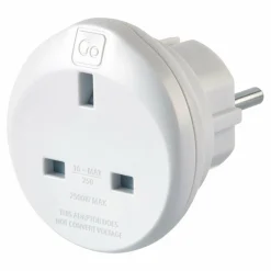 Go Travel Adapter-Stecker<Reiseadapter UK-EU weiß