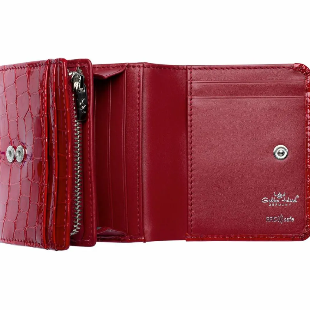 Golden Head Damengeldbörsen Querformat<Cayenne Geldbörse RFID Schutz Leder 10 cm kirsche