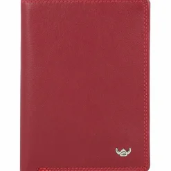 Hot Golden Head Polo Ausweisetui RFID Leder 9 cm rot