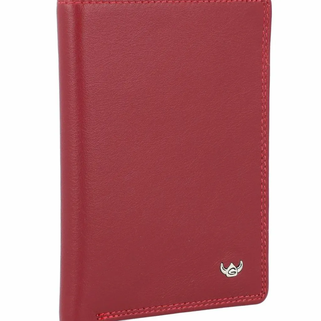Hot Golden Head Polo Ausweisetui RFID Leder 9 cm rot
