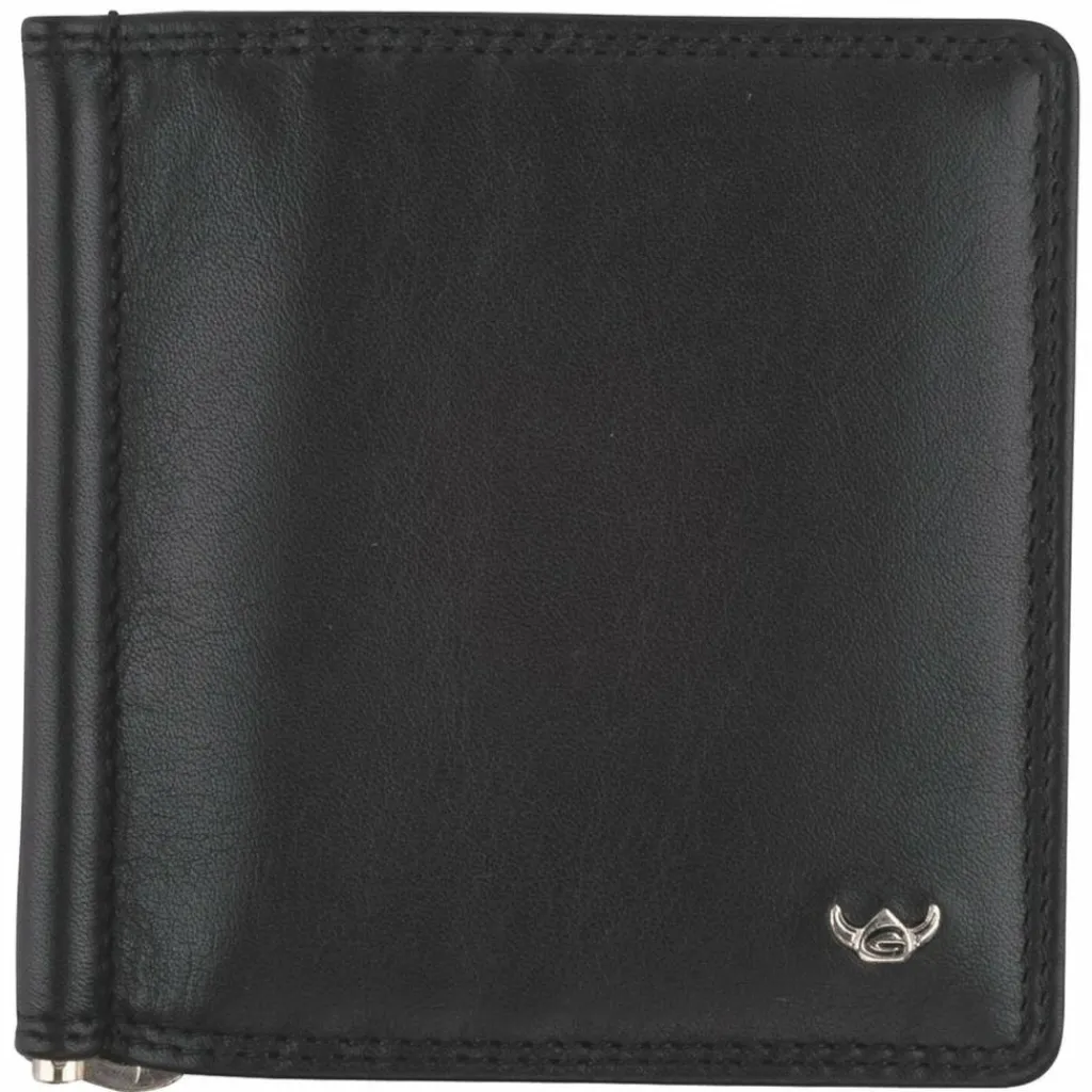 Golden Head Herrengeldbörsen Hochformat<Polo Geldbörse RFID Leder 10 cm mit Geldscheinklammer schwarz
