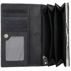 Greenburry Damengeldbörsen Querformat<Basic Geldbörse RFID Leder 17 cm nightblue