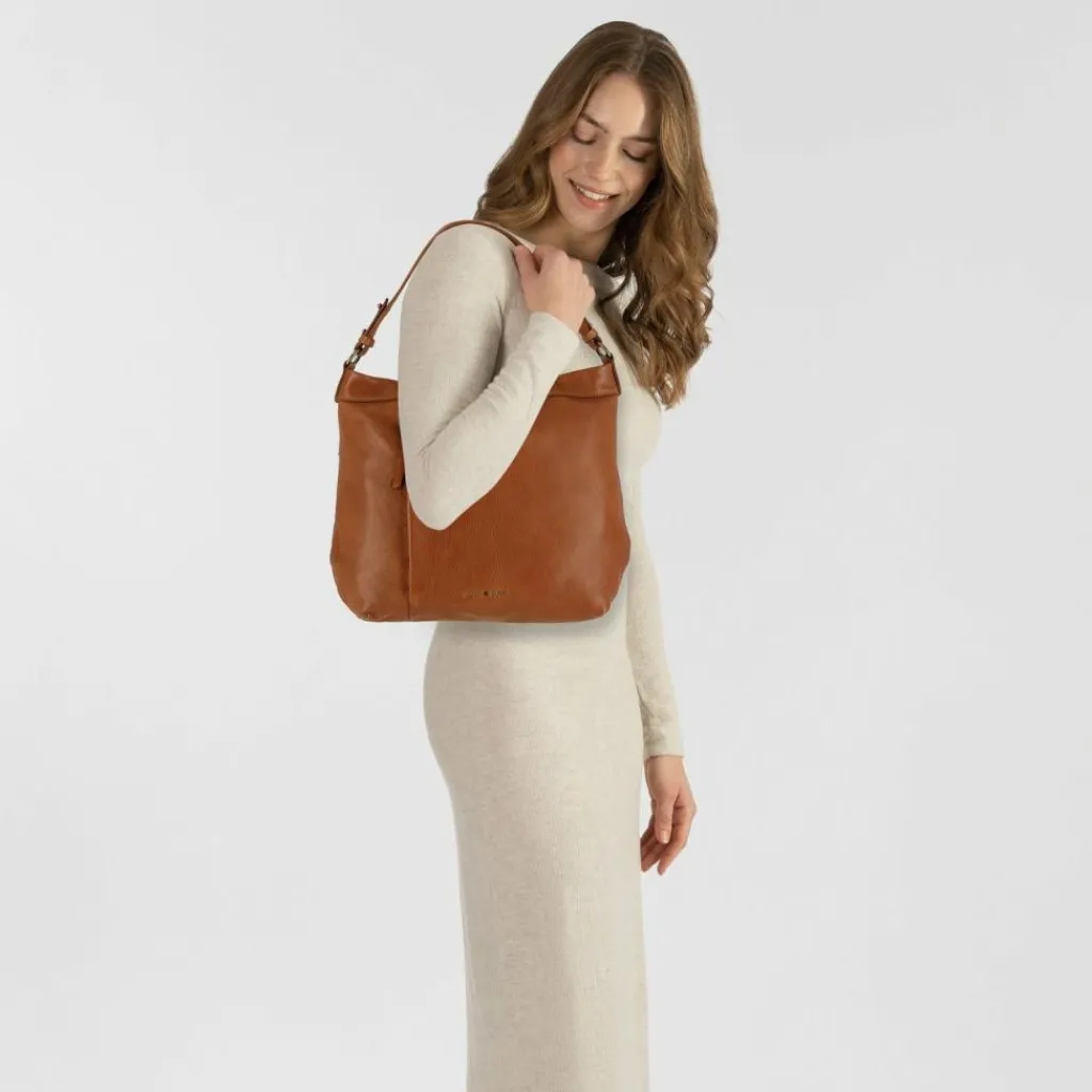 Greenburry Schultertaschen<Colombiana Schultertasche Leder 31 cm nougat