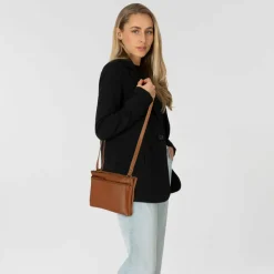 Greenburry Umhängetaschen<Colombiana Umhängetasche Leder 26 cm nougat